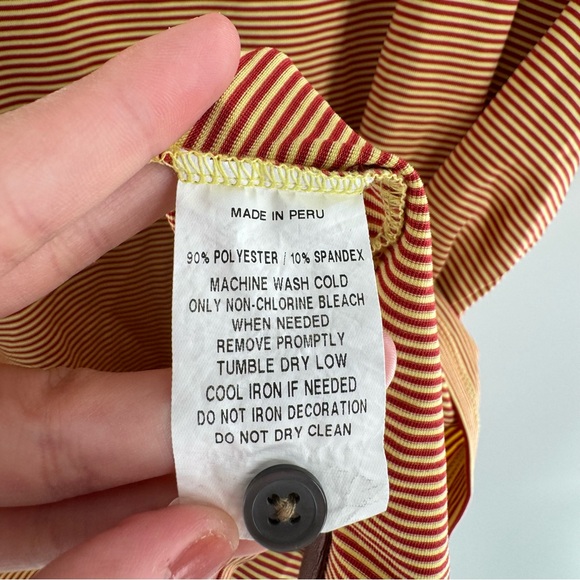 Greyson Perfomance Mens Golf Polo Striped Wolf Shirt Collared Size Large - Picture 6 of 7